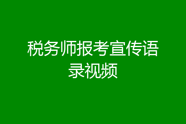 税务师报考宣传语录视频