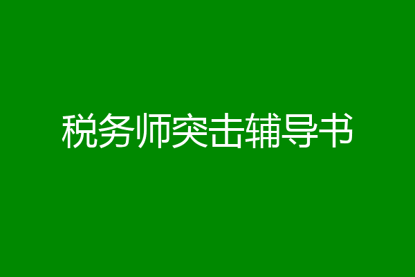 税务师突击辅导书