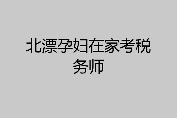北漂孕妇在家考税务师