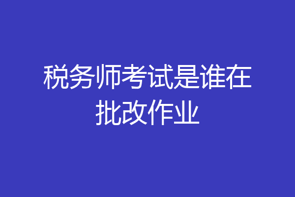 税务师考试是谁在批改作业