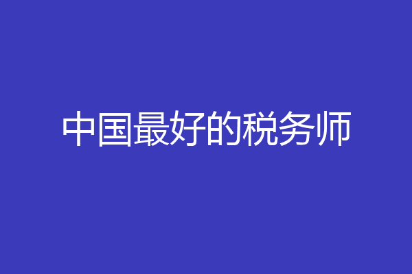 中国最好的税务师