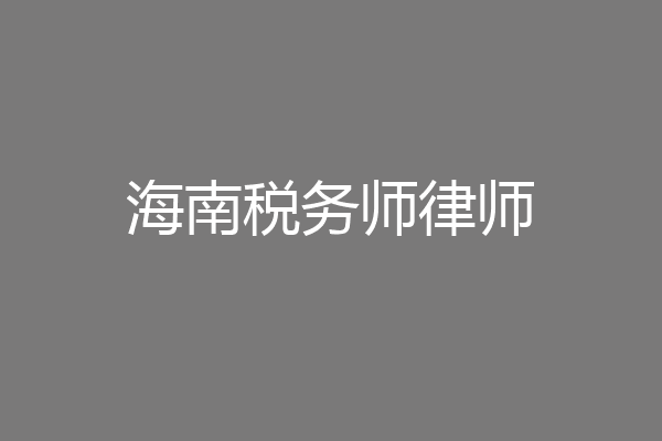 海南税务师律师