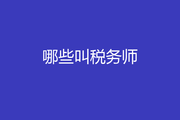 哪些叫税务师