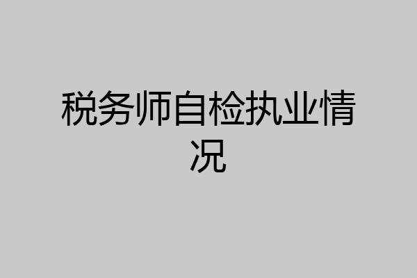 税务师自检执业情况