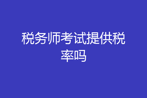税务师考试提供税率吗