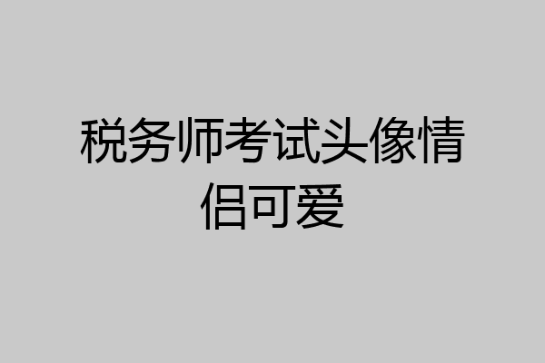 税务师考试头像情侣可爱
