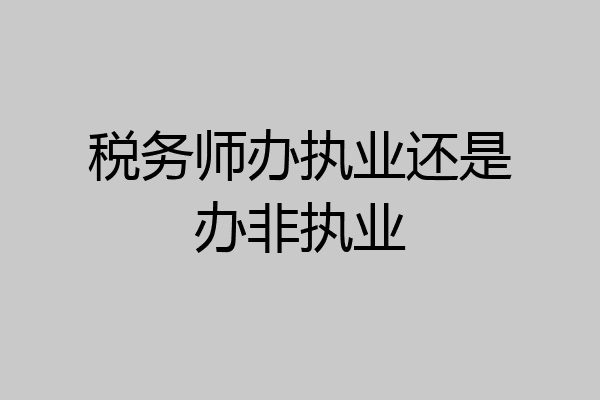 税务师办执业还是办非执业