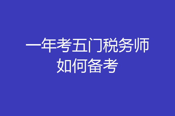 一年考五门税务师如何备考