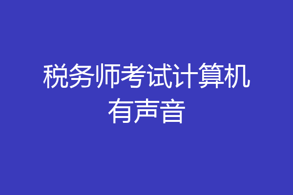 税务师考试计算机有声音