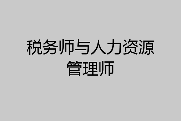 税务师与人力资源管理师
