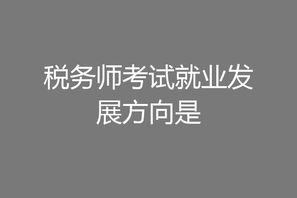 税务师考试就业发展方向是