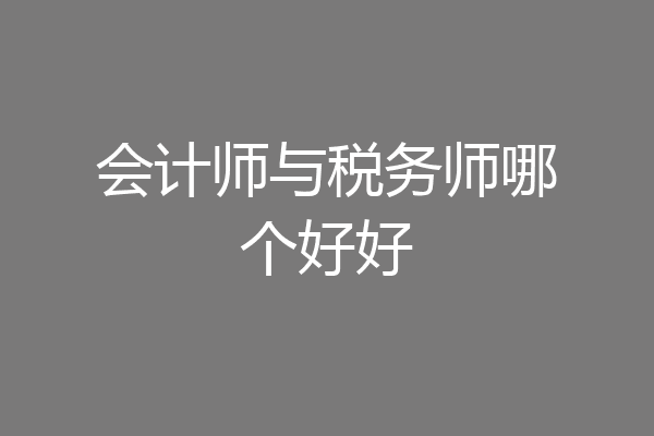 会计师与税务师哪个好好