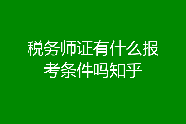 税务师证有什么报考条件吗知乎