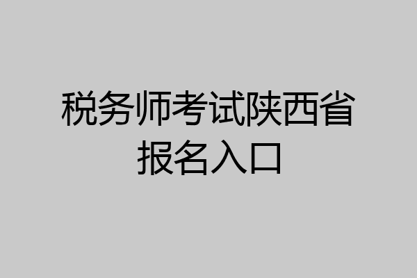 税务师考试陕西省报名入口