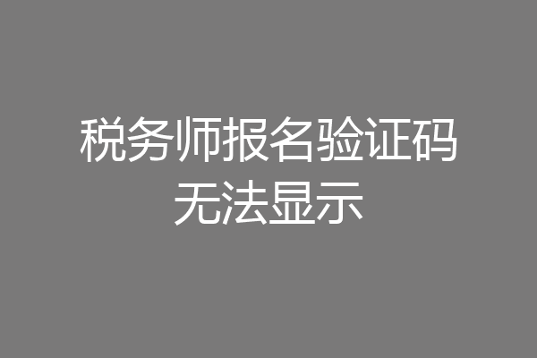 税务师报名验证码无法显示