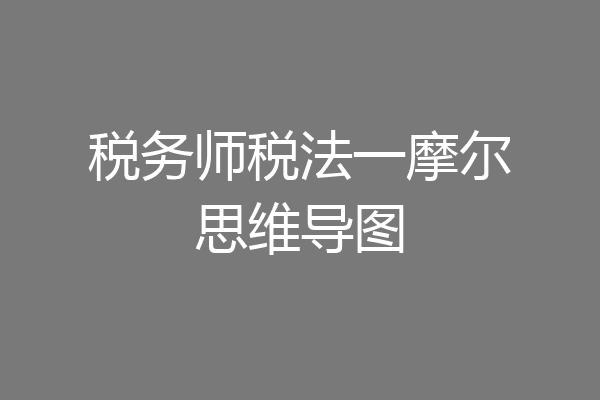 税务师税法一摩尔思维导图