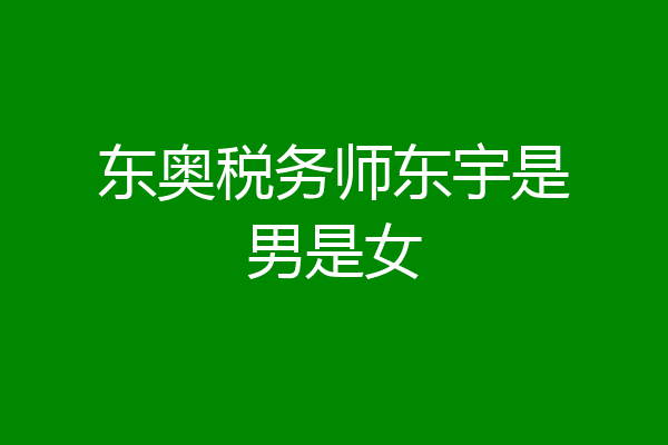 东奥税务师东宇是男是女