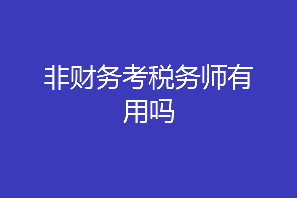 非财务考税务师有用吗