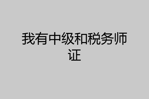 我有中级和税务师证