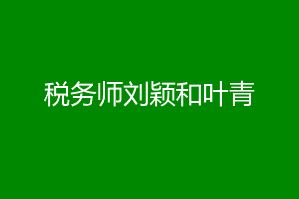 税务师刘颖和叶青