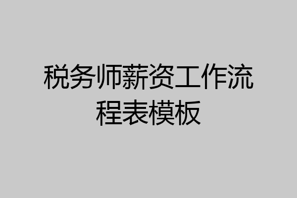 税务师薪资工作流程表模板