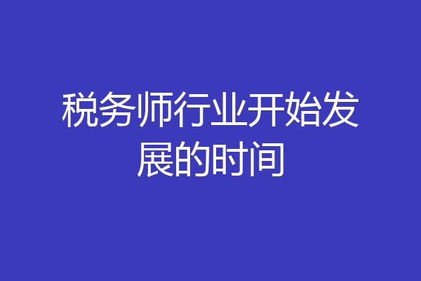 税务师行业开始发展的时间