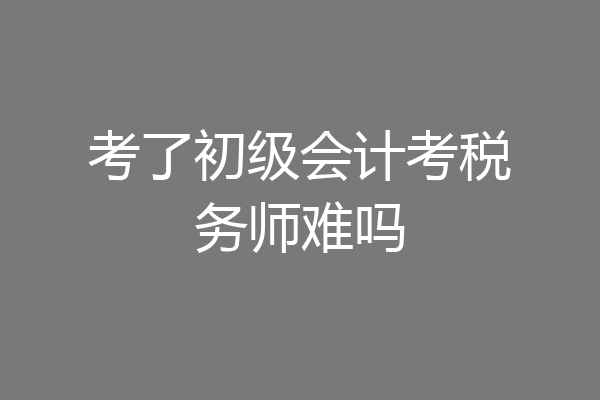 考了初级会计考税务师难吗