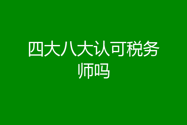 四大八大认可税务师吗