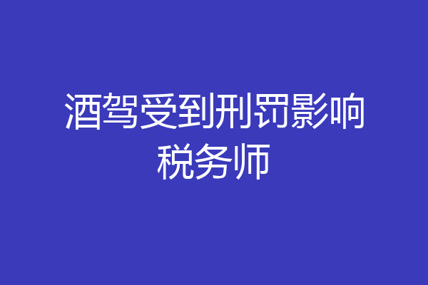 酒驾受到刑罚影响税务师