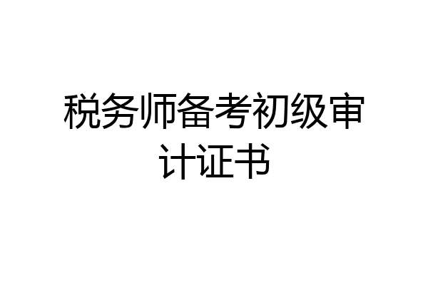 税务师备考初级审计证书