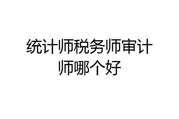 统计师税务师审计师哪个好