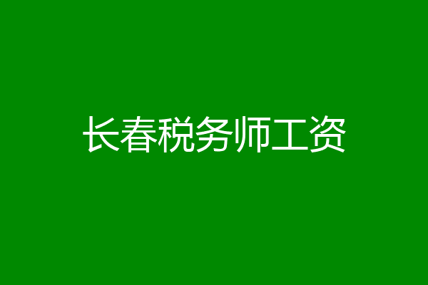 长春税务师工资