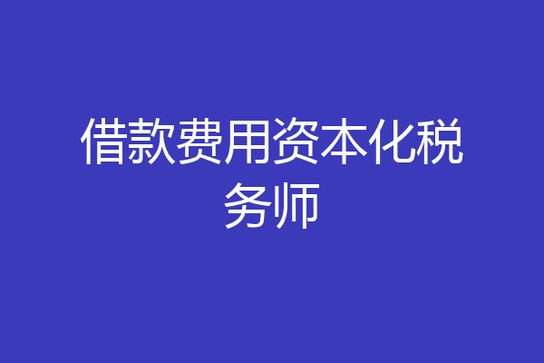 借款费用资本化税务师