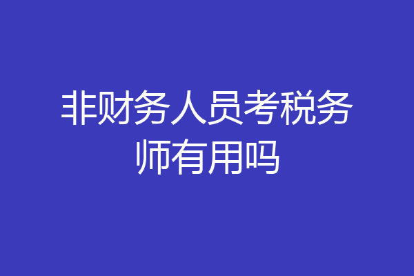 非财务人员考税务师有用吗