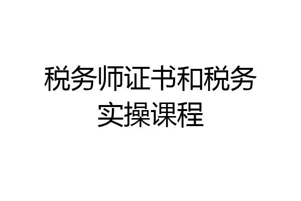 税务师证书和税务实操课程