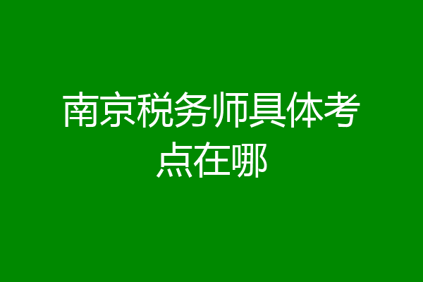 南京税务师具体考点在哪