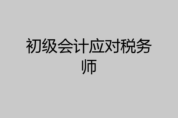初级会计应对税务师