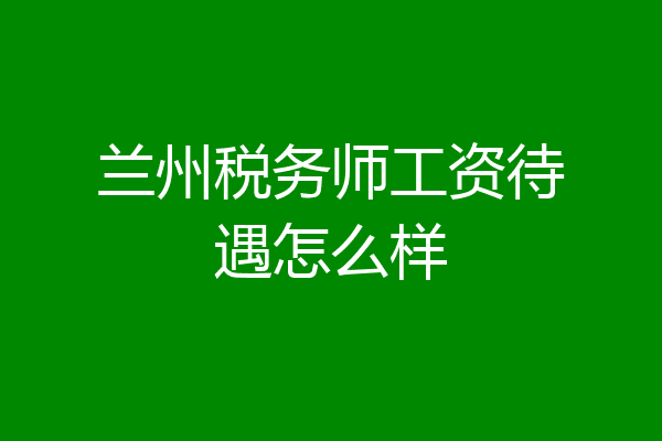 兰州税务师工资待遇怎么样