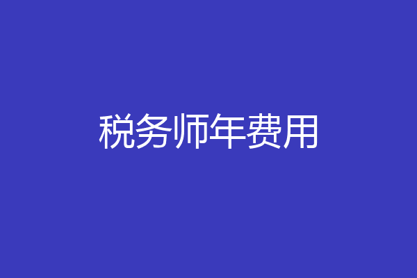 税务师年费用