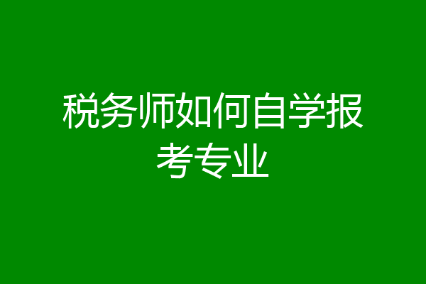 税务师如何自学报考专业