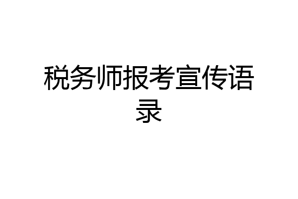 税务师报考宣传语录