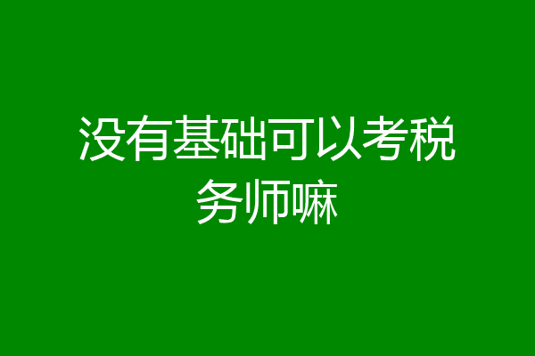 没有基础可以考税务师嘛