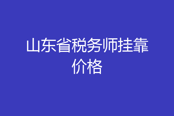 山东省税务师挂靠价格