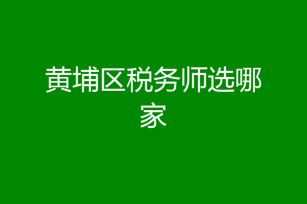 黄埔区税务师选哪家