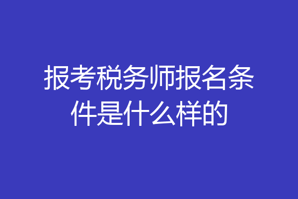 报考税务师报名条件是什么样的