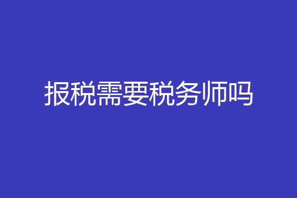 报税需要税务师吗