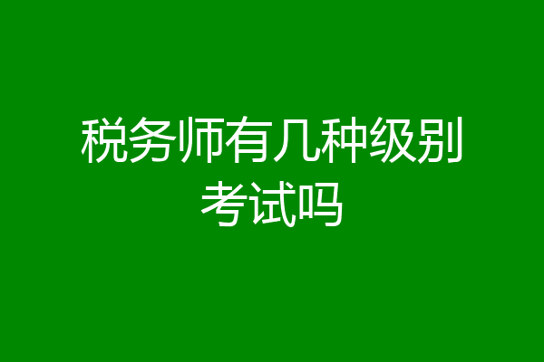 税务师有几种级别考试吗