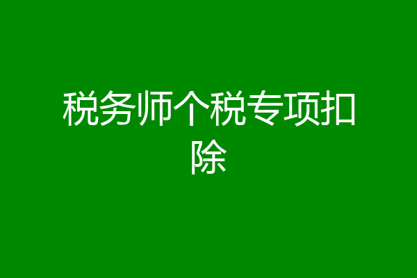 税务师个税专项扣除