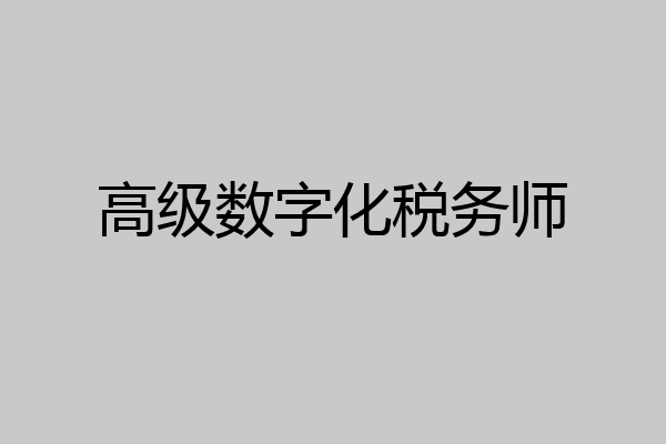 高级数字化税务师