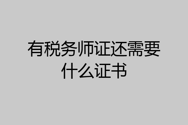 有税务师证还需要什么证书